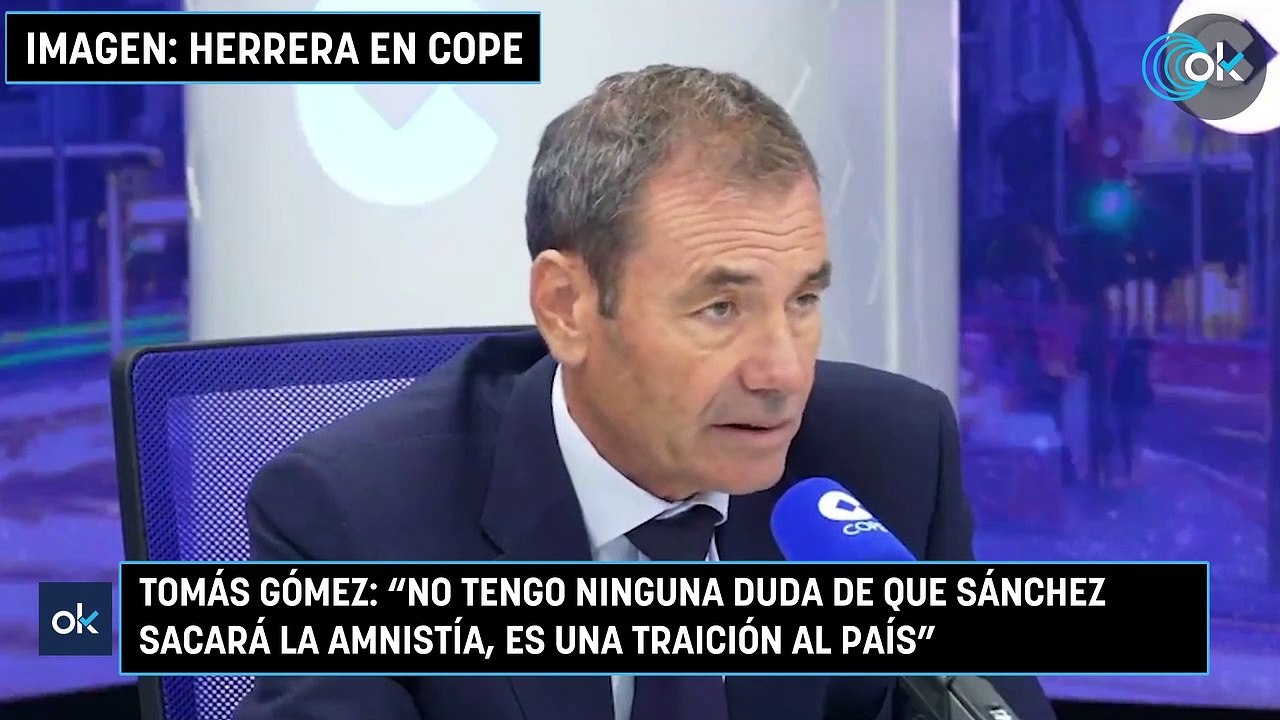 Tomás Gómez: "No tengo ninguna duda de que Sánchez sacará la amnistía, es una traición al país"