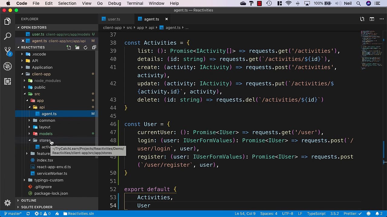 Client side login and register (Legacy) - Creating a Mobx user store