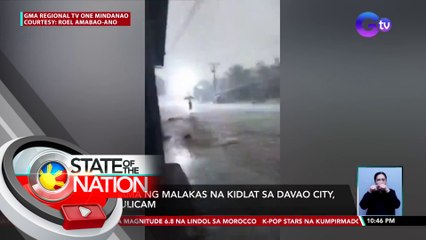 Pagtama ng malakas na kidlat sa Davao city, na-hulicam | SONA