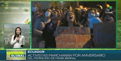 Activistas de Ecuador se movilizan en aniversario del crimen de María Bernal
