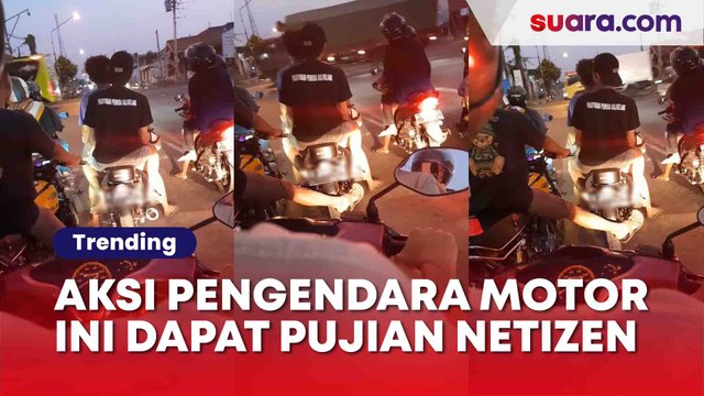 Menutupi Knalpot Motor yang Ngebul, Kepekaan Pengendara Motor ini Patut Diacungi Jempol