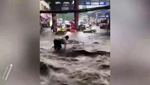 Çin’in Şanghay şehrinde sel felaketi
