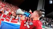 Man United's new £72m striker Rasmus Hojlund, 20, delights fans with speech of a 'true leader' through a megaphone after Denmark beat Finland