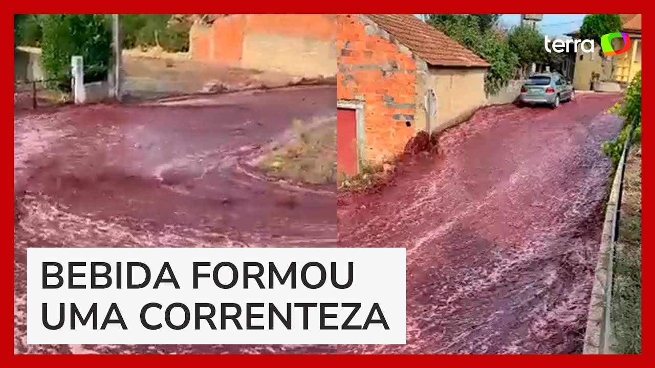 'Rio' de vinho inunda ruas após depósito estourar em Portugal