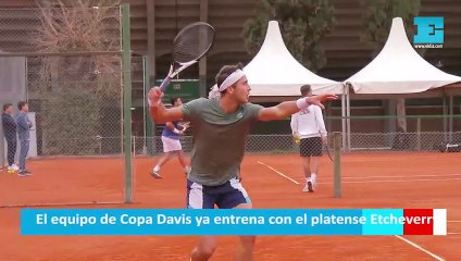 El equipo de Copa Davis ya entrena con el platense Etcheverry