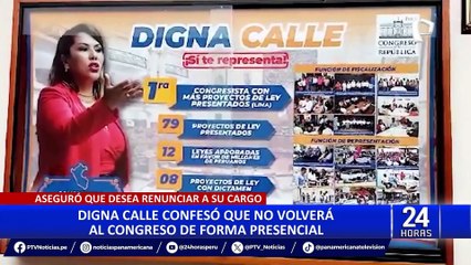 Digna Calle no regresará al Congreso presencialmente: “voy a mantener la virtualidad”
