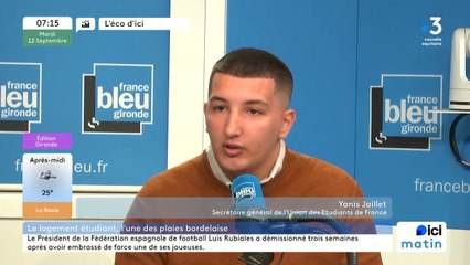 Yanis Jaillet, secrétaire général de l'Union étudiante Bordeaux