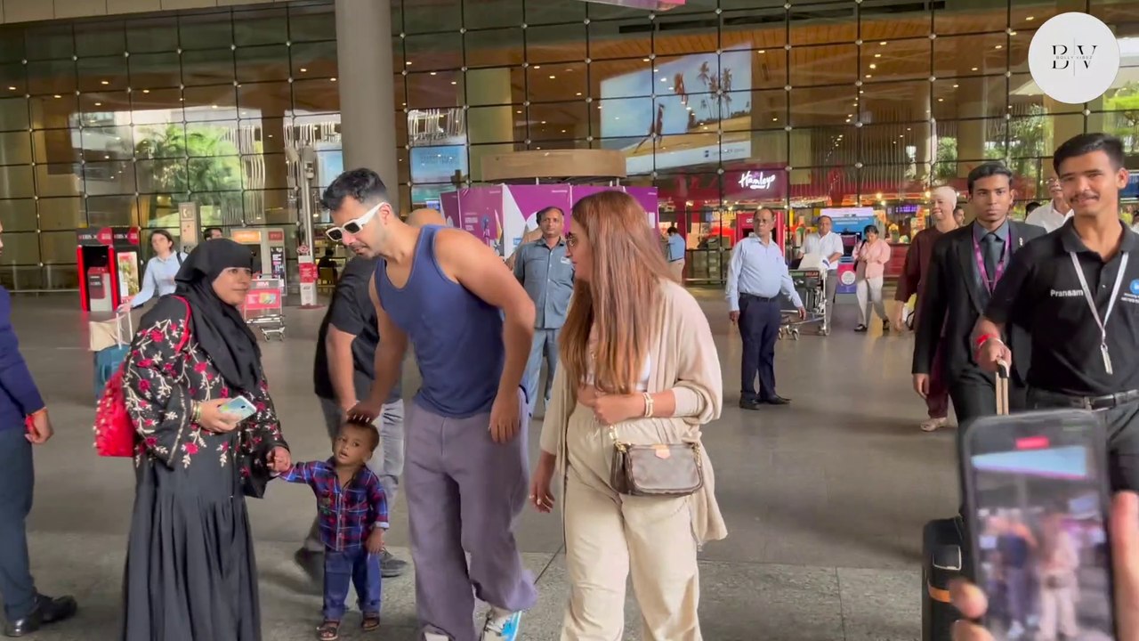 Beloved Bollywood star, Varun Dhawan, and his lovely wife back to Mumbai
