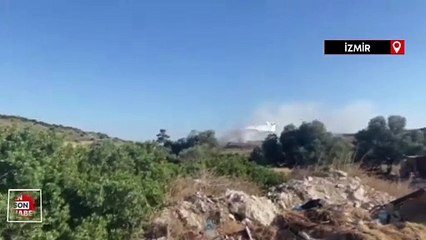 Çeşme'de, çöplükteki yangın 2'nci günde