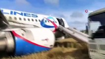 Rusya'da yolcu uçağı tarlaya acil iniş yaptı