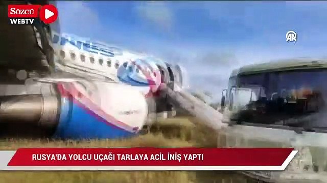 Rusya'da yolcu uçağı tarlaya acil iniş yaptı