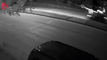 Yayanın kazadan kurtulma anı güvenlik kamerasında