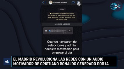 El Madrid revoluciona las redes con un audio motivador de Cristiano Ronaldo generado por IA