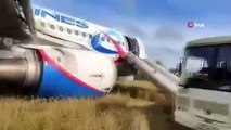 Havada korku dolu anlar! 167 kişiyi taşıyan yolcu uçağı tarlaya acil iniş yaptı