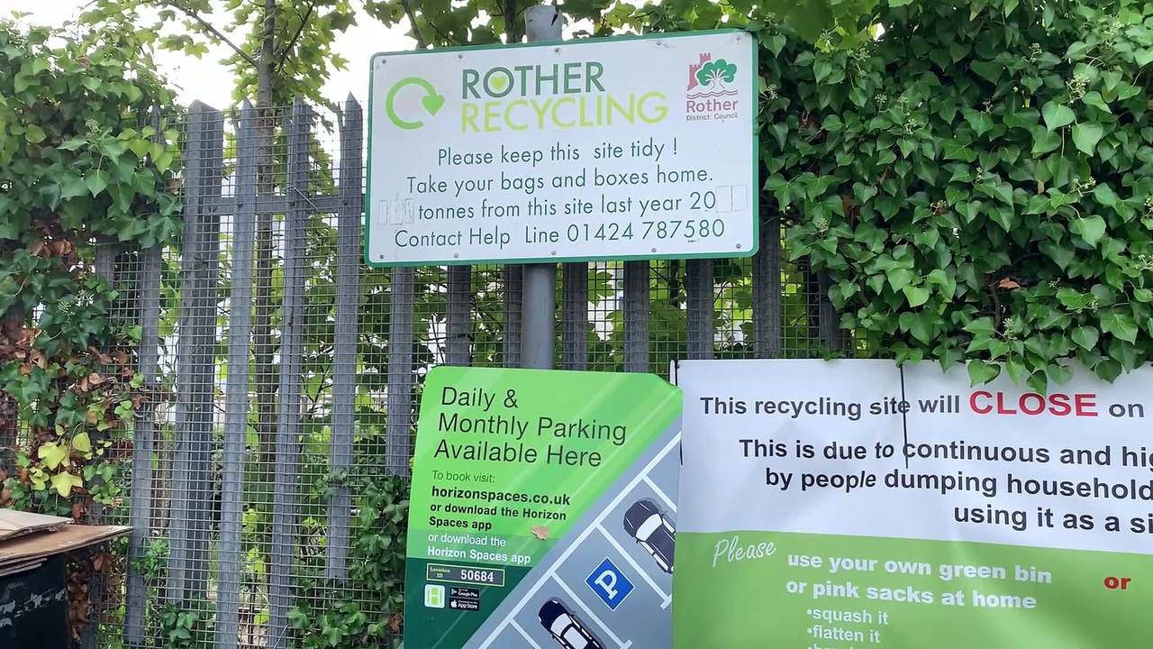 The recycling site in Sainsbury's car park, Bexhill, East Sussex, is