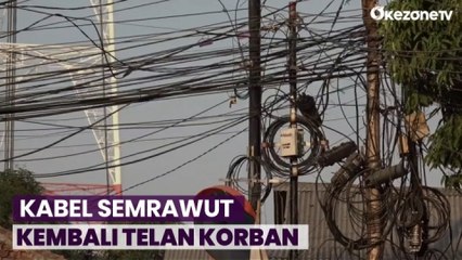Kabel Semrawut Kembali Telan Korban, Pengendara Motor dan Anaknya Jatuh Tersabet di Jakarta Barat