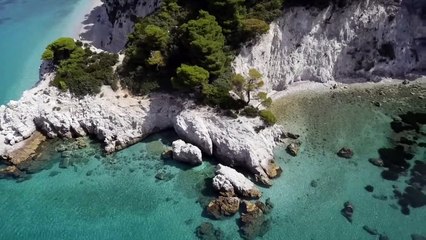 Sea waves & beach drone video