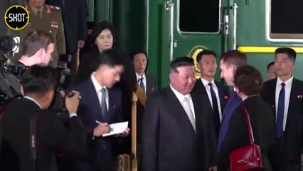 "김정은, 열차에서 내려 러 관리들과 인사"...영상 공개 / YTN