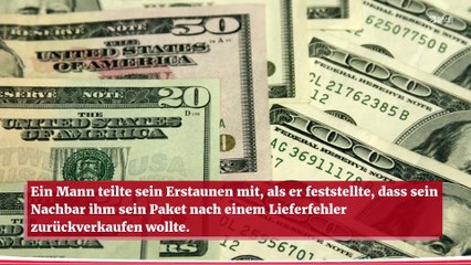 Nachbar versucht, ihm sein eigenes Paket nach Falschlieferung zu verkaufen