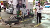 No Janga, motorista invade posto de gasolina e atropela duas pessoas
