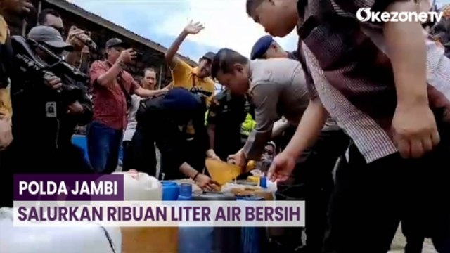 Kekeringan Ekstrem, Polda Jambi Salurkan Ribuan Liter Air Bersih ke Desa-Desa