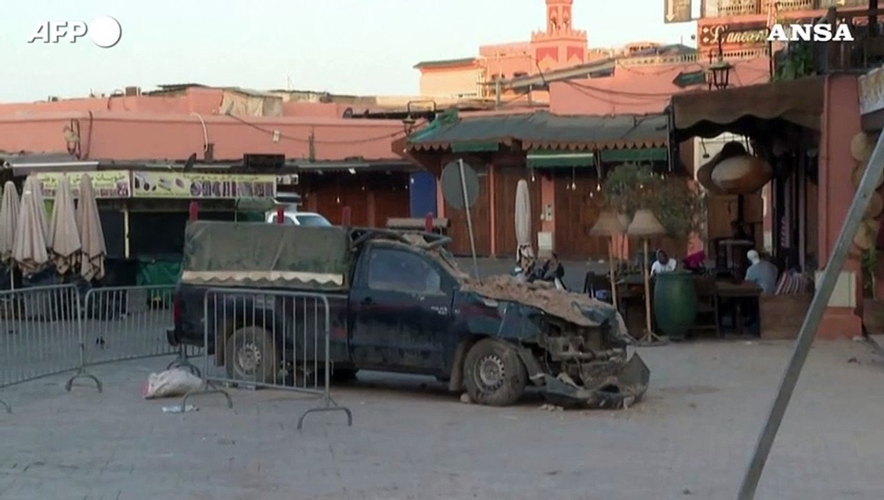 Terremoto in Marocco, edifici distrutti nella M...