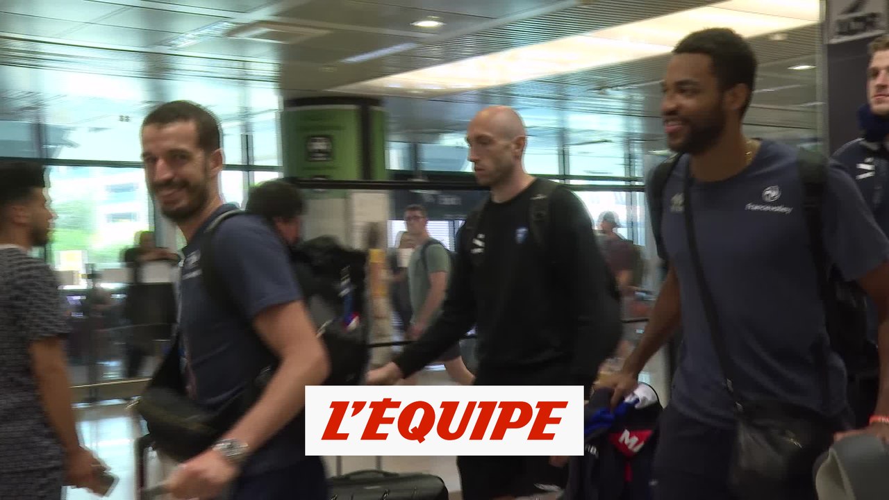 L'arrivée des Bleus à l'aéroport de Rome - Volley - Euro (H)