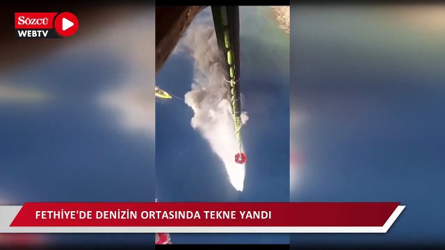 Muğla Fethiye’de tekne yandı