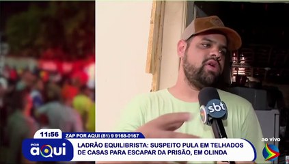 LADRÃO EQUILIBRISTA: Suspeito pula em telhados para escapar da prisão