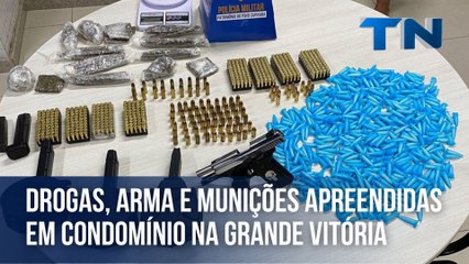 Download Video: Drogas, arma e munições apreendidas em condomínio na Grande Vitória