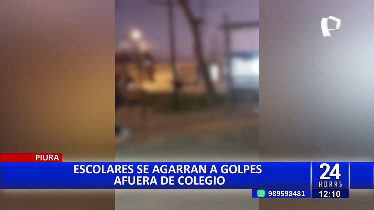 Piura: Escolares se agarran a golpes en las afueras de colegio