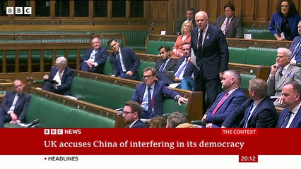 UK accuses China of interfering in its democracy - BBC News