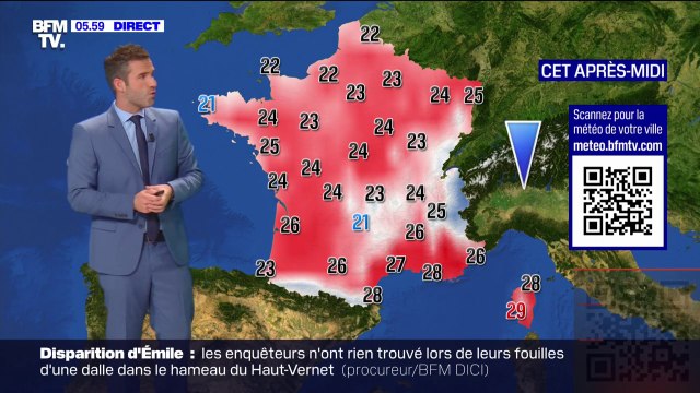 Des orages dans l'est de la France, quelques éclaircies sur le reste du pays et des températures comprises entre 21°C et 29°C... La météo de ce mercredi 13 septembre