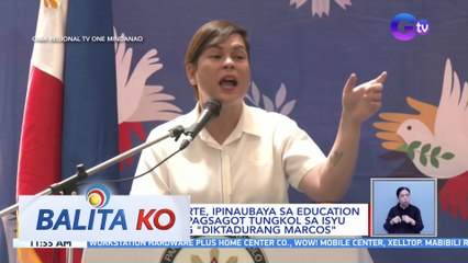 VP Sara Duterte, ipinaubaya sa education experts ang pagsagot tungkol sa isyu sa terminong "Diktadurang Marcos" | BK