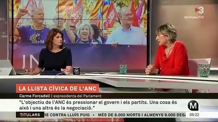Carme Forcadell critica la propuesta de lista cívica de la ANC