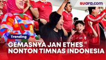 Gemasnya Jan Ethes Nonton Timnas Indonesia U-23, Teriak Kencang saat Pratama Arhan Cetak Gol