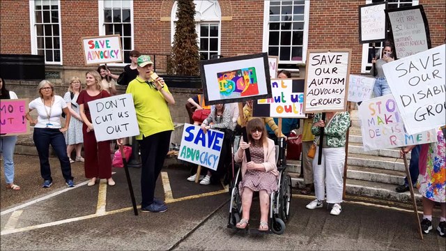 Protesters voice their anger about £250,000 cuts to disability support
