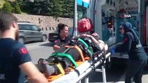 Yoldaki tahta parçasına çarpan motosikletli yaralandı