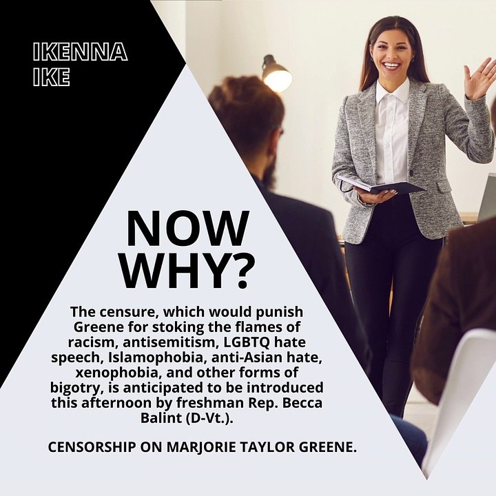 | IKENNA IKE | CENSORSHIP ON MARJORIE TAYLOR GREENE! HAS IT BECOME NECESSARY? (PART 1) (@IKENNAIKE)
