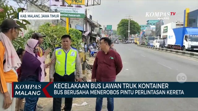 Kecelakaan Bus Lawan Truk Kontainer di Malang, Bus Terobos Pintu Perlintasan Kereta