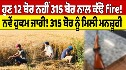ਹੁਣ 12 ਬੋਰ ਨਹੀਂ 315 ਬੋਰ ਨਾਲ ਕੱਢੋ fire!  ਨਵੇਂ ਹੁਕਮ ਜਾਰੀ! 315 ਬੋਰ ਨੂੰ ਮਿਲੀ ਮਨਜ਼ੂਰੀ | OneIndia Punjabi