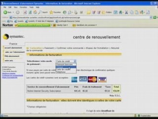 Norton Internet Security 2008: renouvellement d'abonnement