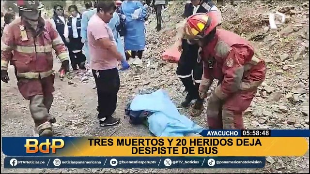 Ayacucho: Despiste de bus deja 3 fallecidos y 20 heridos