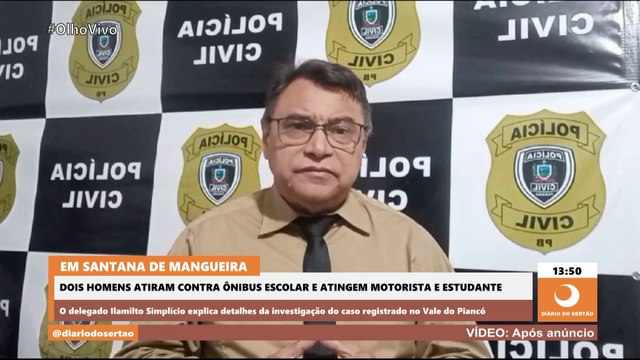 Dois homens atiram contra ônibus escolar e atingem motorista e estudante em Santana de Mangueira