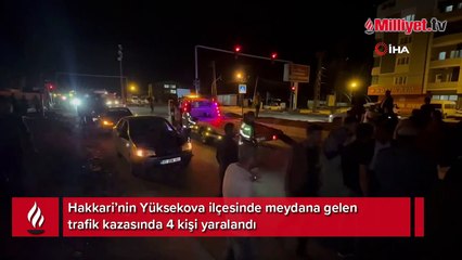 Yüksekova’da otomobil ile minibüs çarpıştı: 4 yaralı
