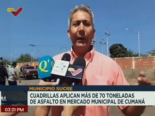 Sucre | Más de 70 toneladas de asfalto serán colocados en el corredor del Mercado de Cumaná