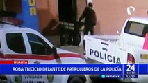 Huaura: captan a delincuente robando triciclo “en las narices” de la policía
