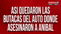 Así quedaron las butacas del auto donde asesinaron a Anibal