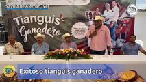 Exitoso tianguis ganadero realizó presidente de la Asociación ganadera local de Sayula de Alemán