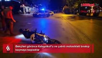 Kalaşnikof’u ve çalıntı motosikleti bırakıp kaçtılar!